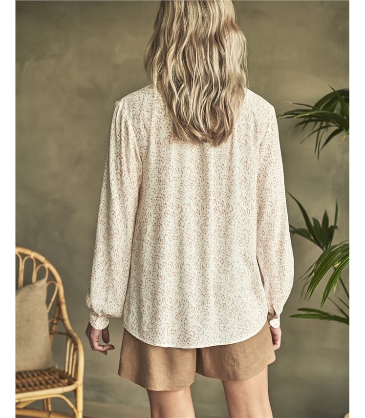 Printed Drapey Blouse