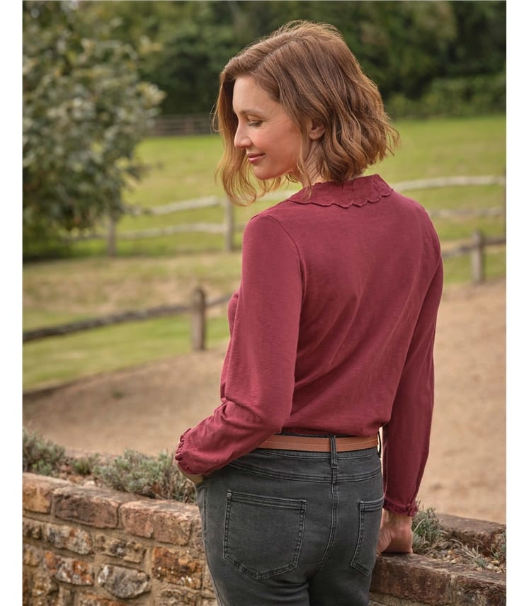 Top en jersey à collier pétale