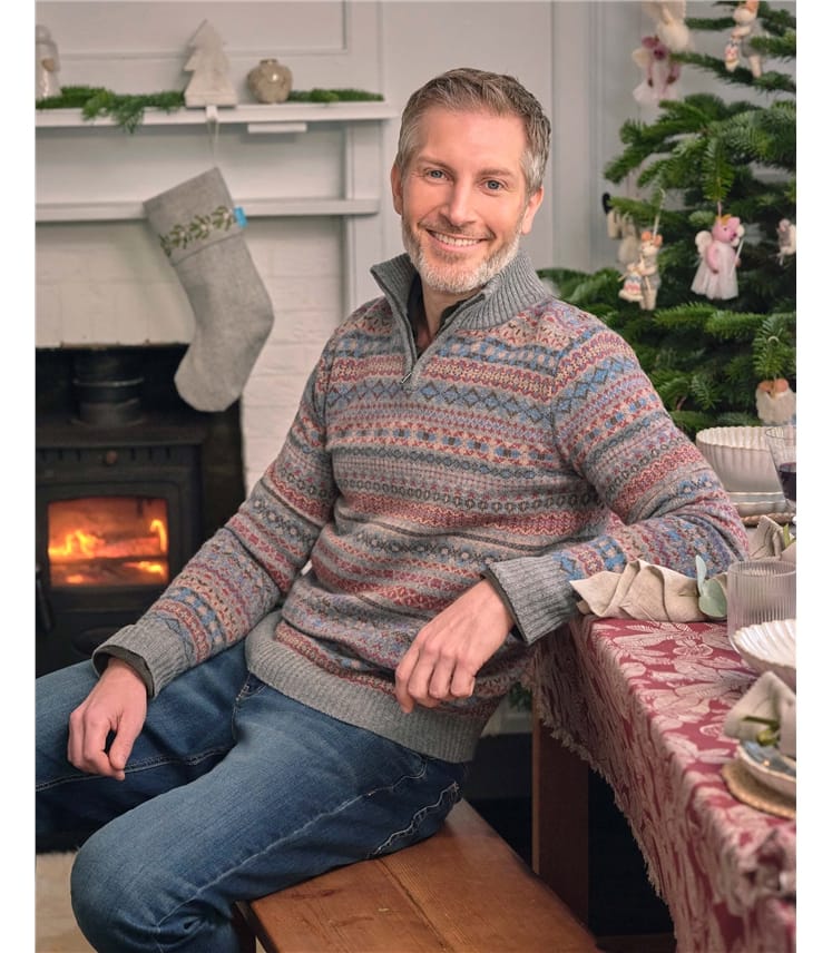 Half Zip Fairisle Jumper