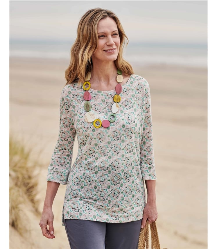 Linen Step Hem Top