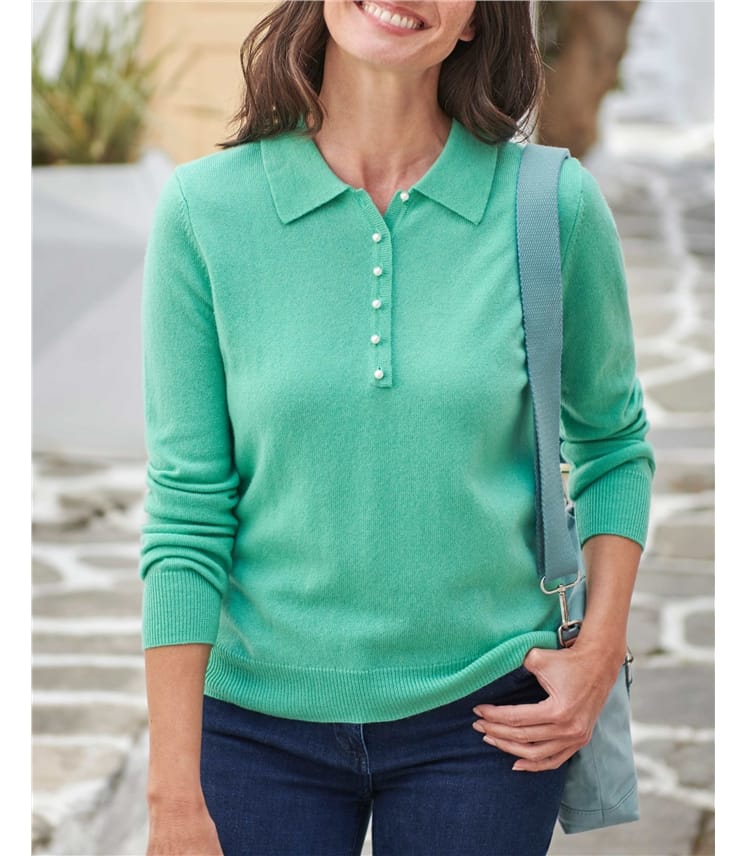 Polo en maille - Femme - Cachemire & Mérinos