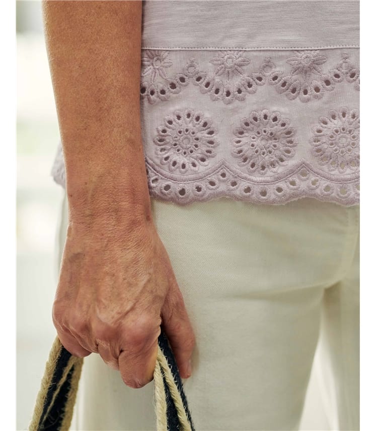 Embroidered Sleeve Top