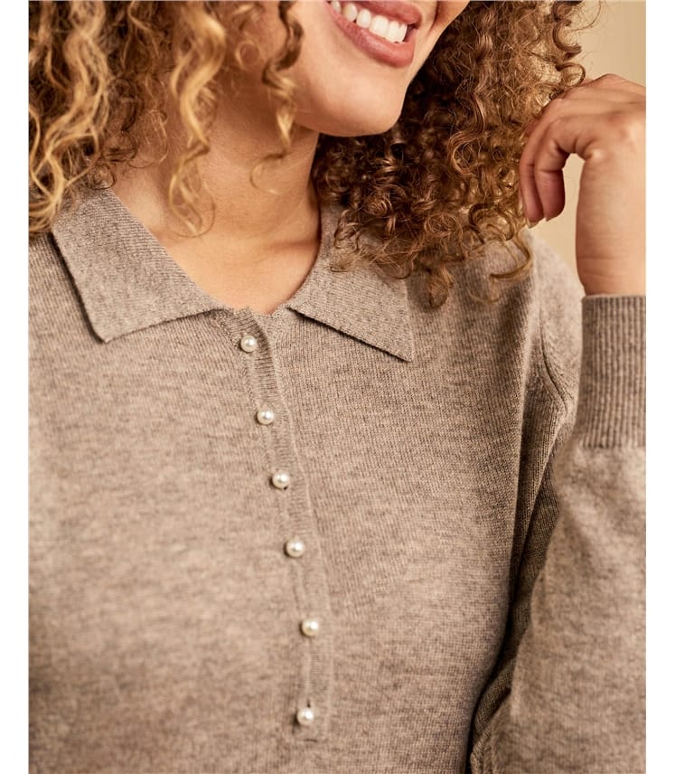 Cashmere and Merino Knitted Polo Shirt