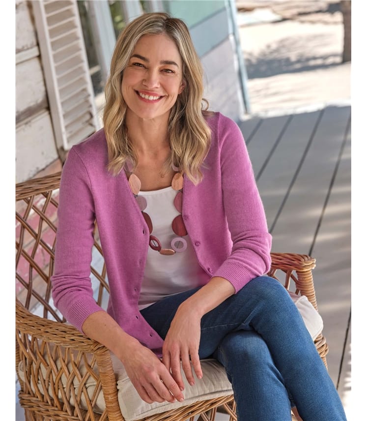 Cashmere Merino Classic V Neck Cardigan