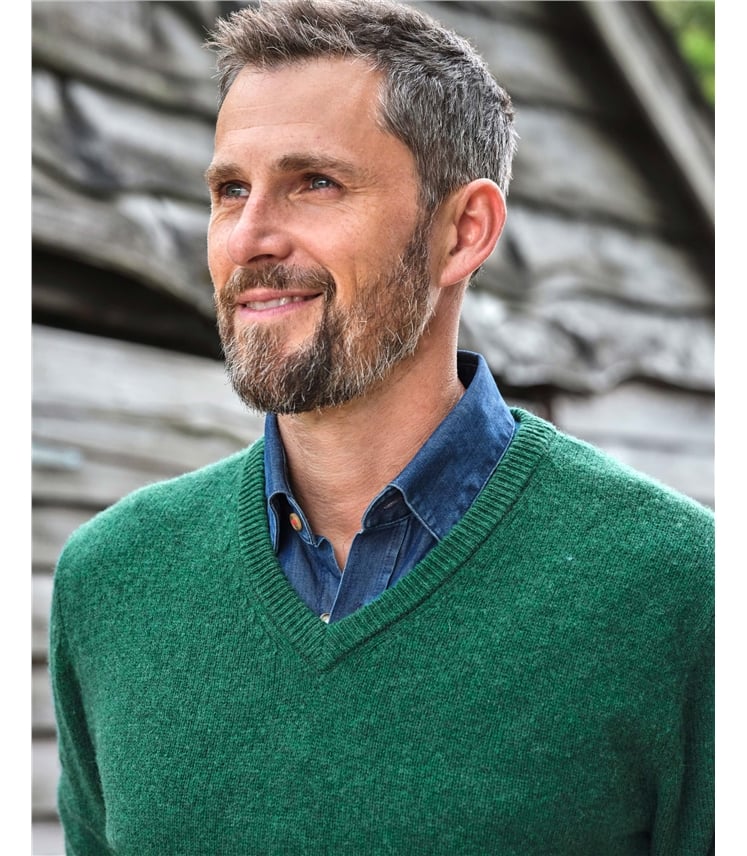 Mens Lambswool V Neck Jumper