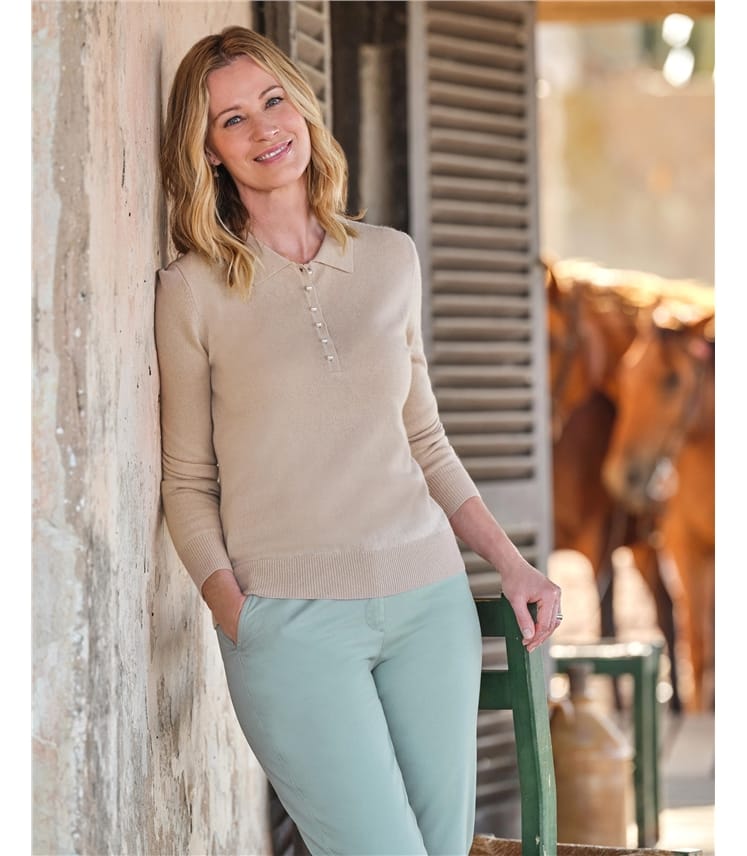 Cashmere and Merino Knitted Polo Shirt