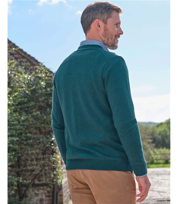 Cardigan à col V - Homme - Cachemire & Mérinos