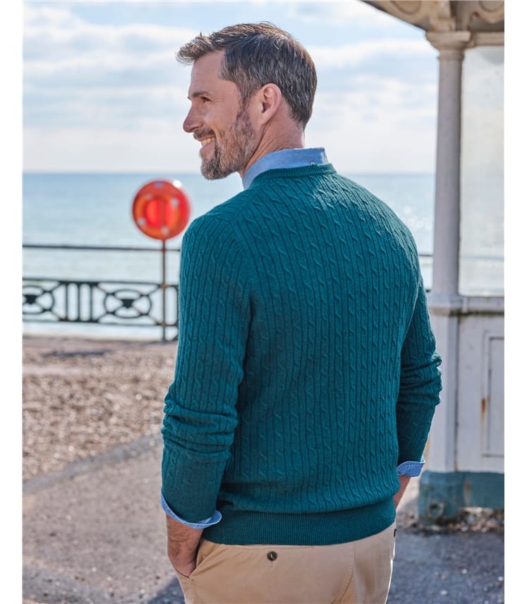 Cashmere and Merino Cable Jumper