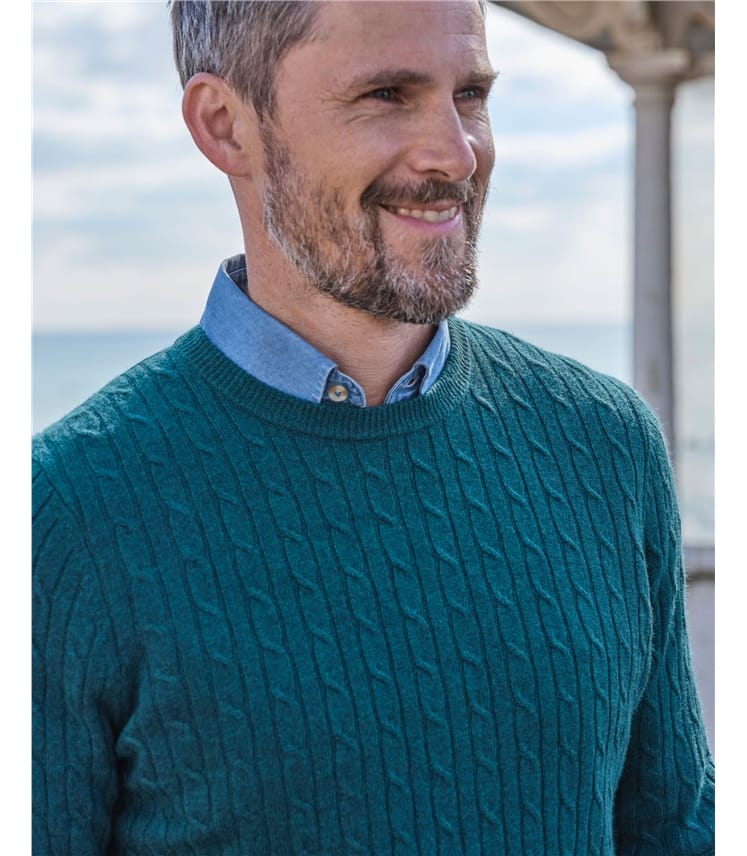 Cashmere and Merino Cable Jumper