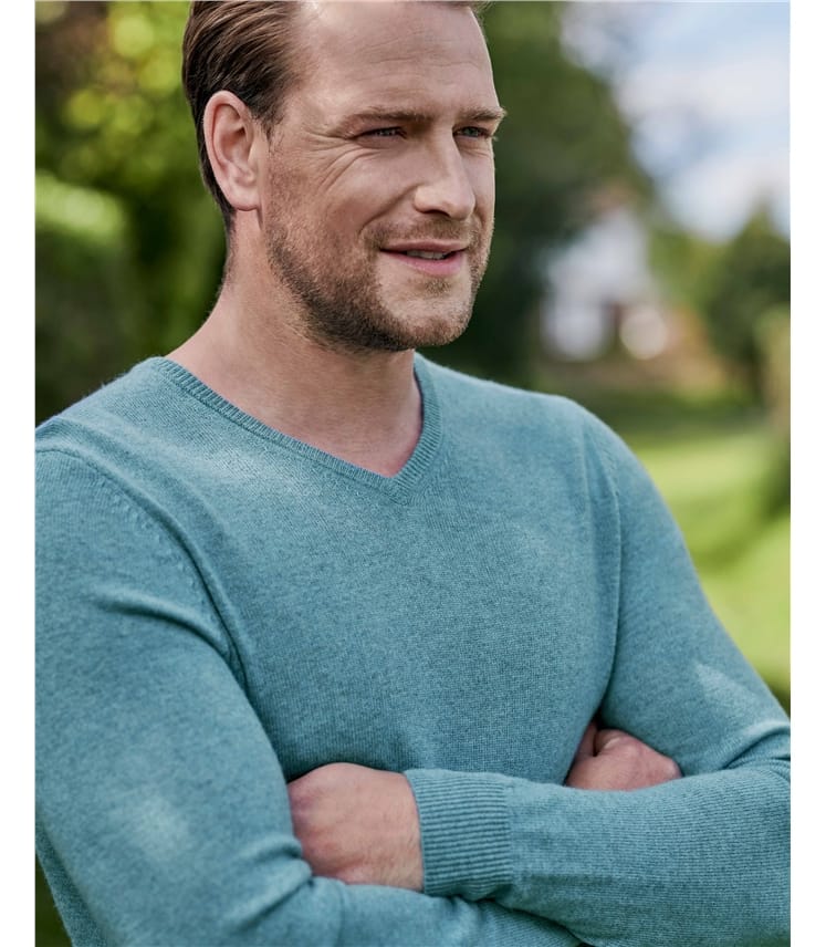 Cashmere and Merino Classic V Neck Knitted Sweater