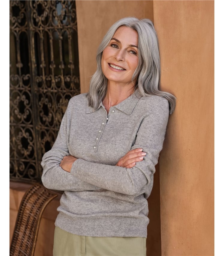 Polo en maille - Femme - Cachemire & Mérinos