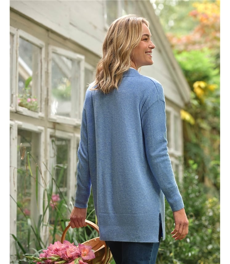 Cashmere Merino Deep V Neck Tunic