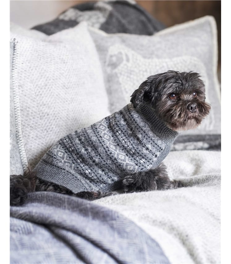 Lambswool Fairisle Knit Dog Sweater