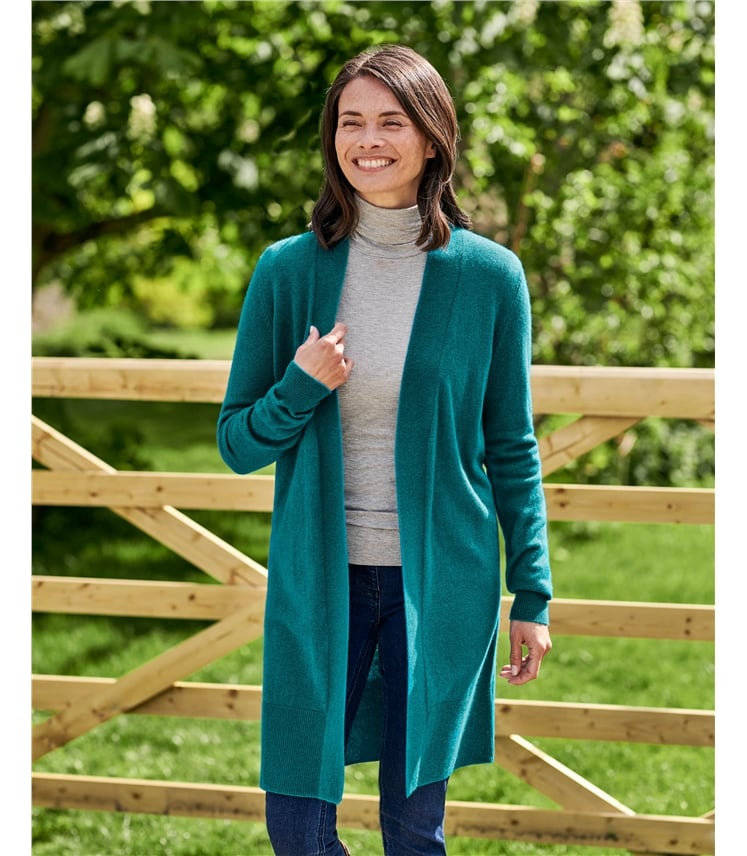 Gilet long ouvert - Femme - Cachemire & mérinos
