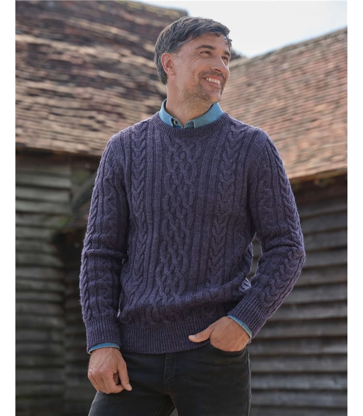 Pure Wool Aran Knitted Jumper