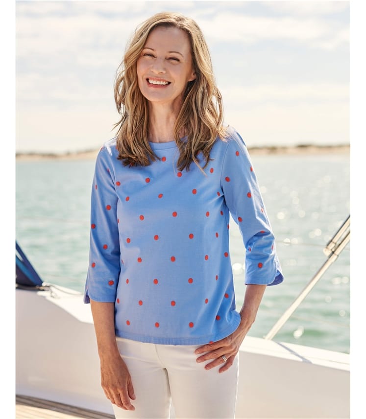 Embroidered Spot Top