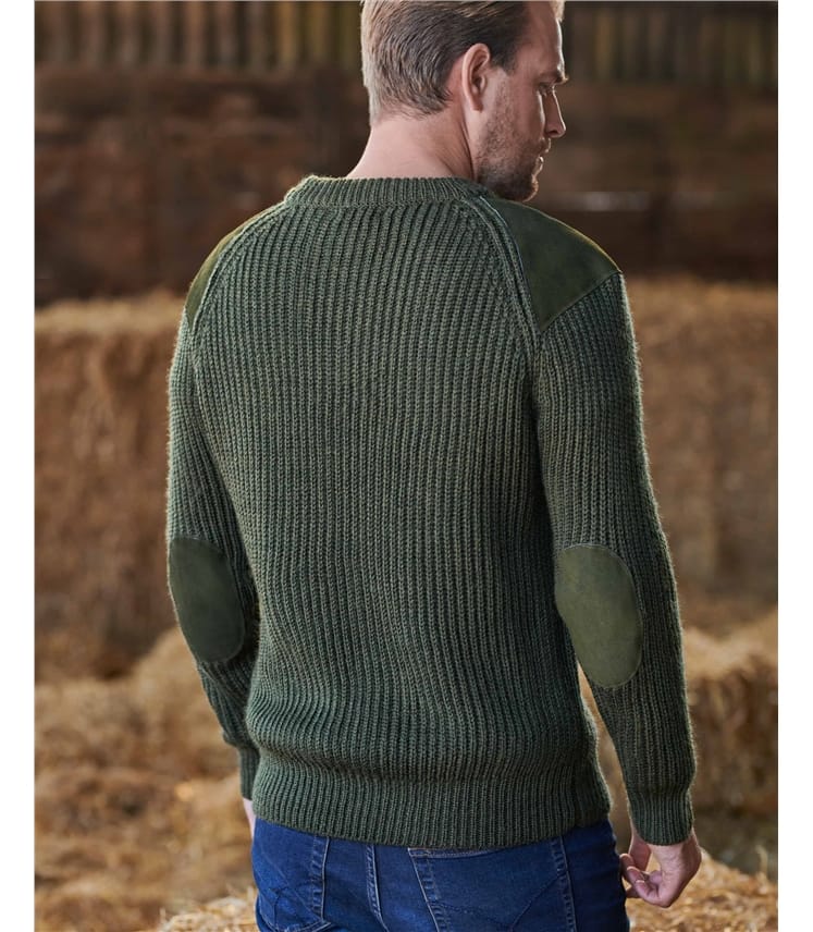 Мужской офицерский свитер из натуральной овечьей шерсти