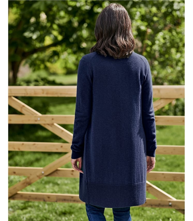 Cashmere and Merino Open Long Cardigan
