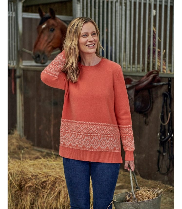 Textured Diamond Hem Jumper