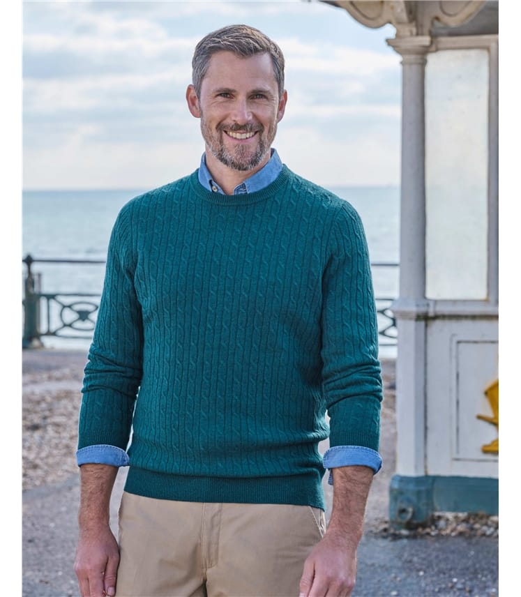 Cashmere and Merino Cable Jumper