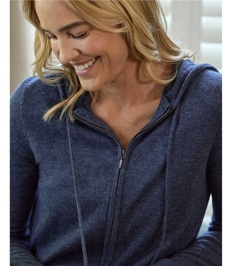 Cardigan à capuche Détente luxueux - Femme - Cachemire & Mérinos