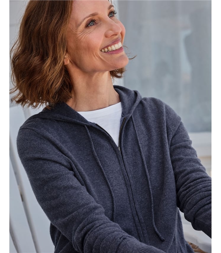 Cardigan à capuche Détente luxueux - Femme - Cachemire & Mérinos