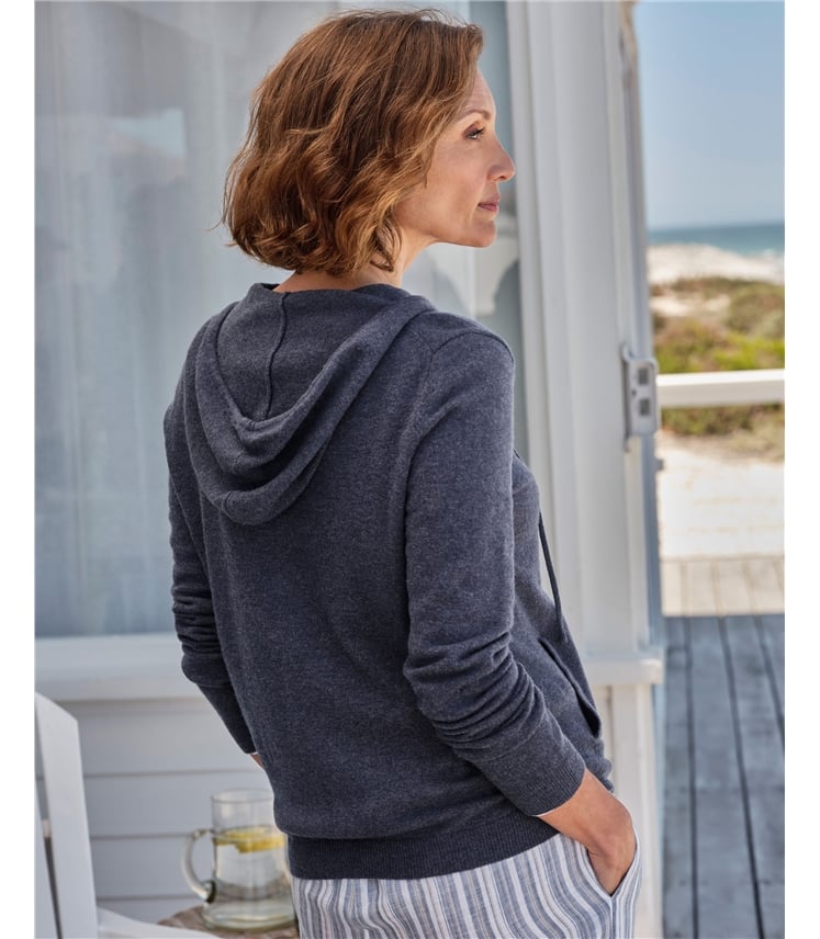 Cardigan à capuche Détente luxueux - Femme - Cachemire & Mérinos