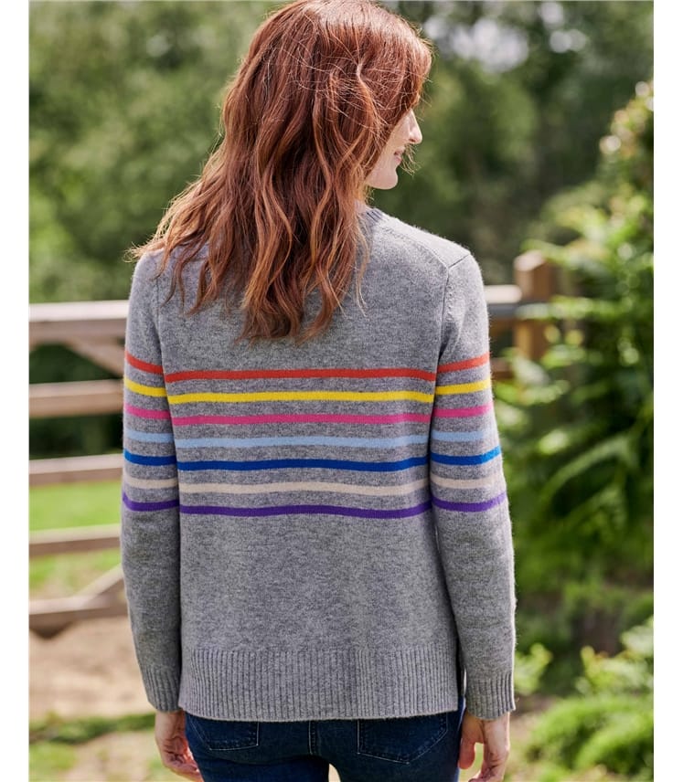 Pullover mit Regenbogenstreifen für Damen