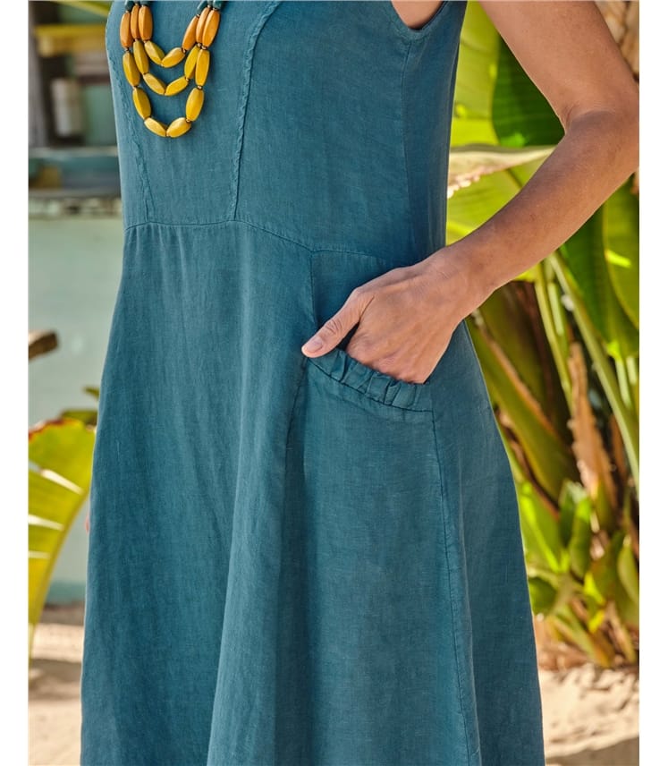 Womens Pocket Pinafore Dress