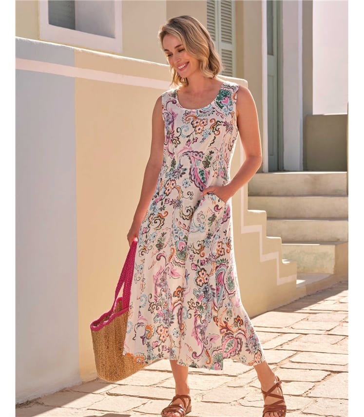 Womens Pocket Pinafore Dress