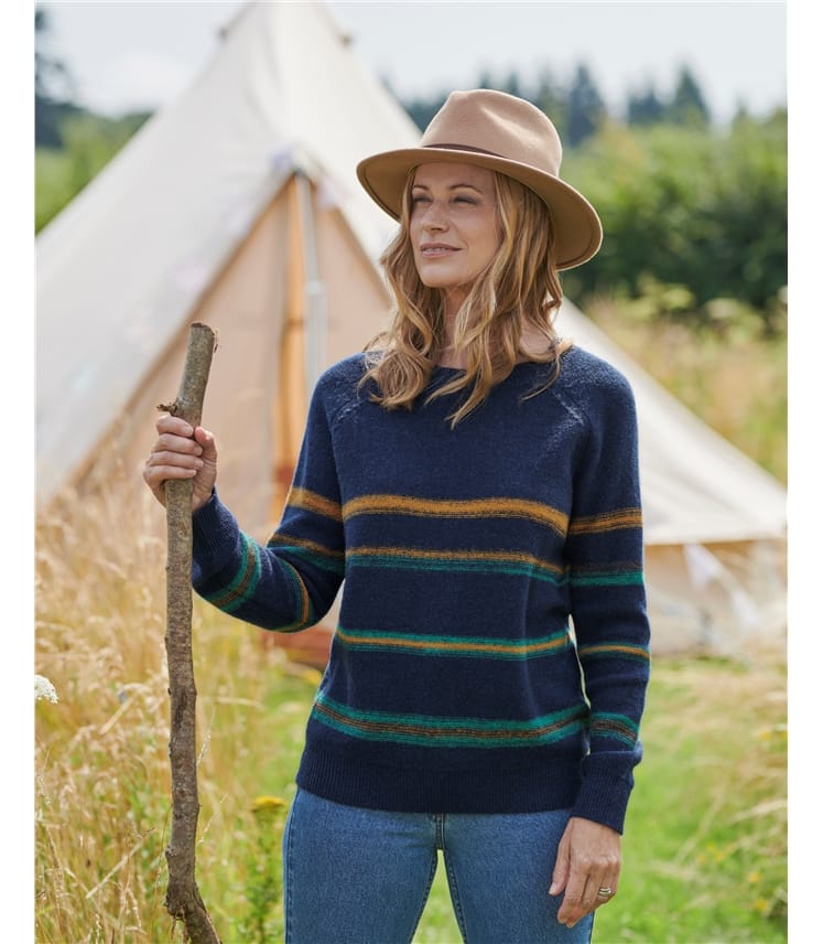 Lambswool Textured Stripe Sweater