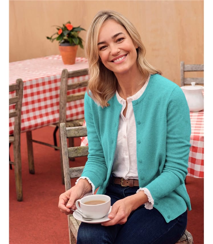 Cashmere Merino Crew Neck Cardigan