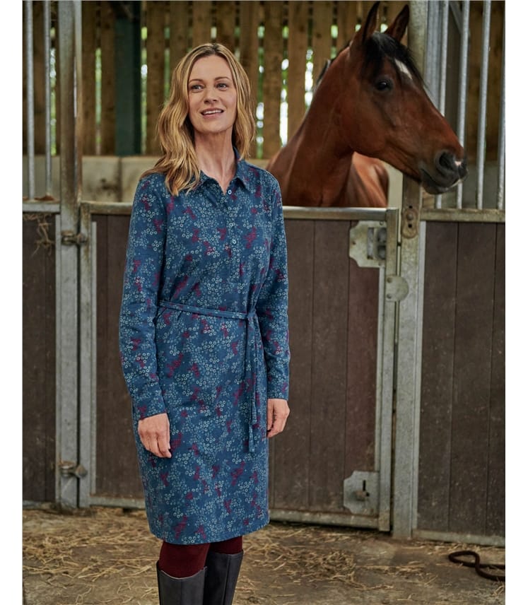 Cotton Printed Shirt Dress