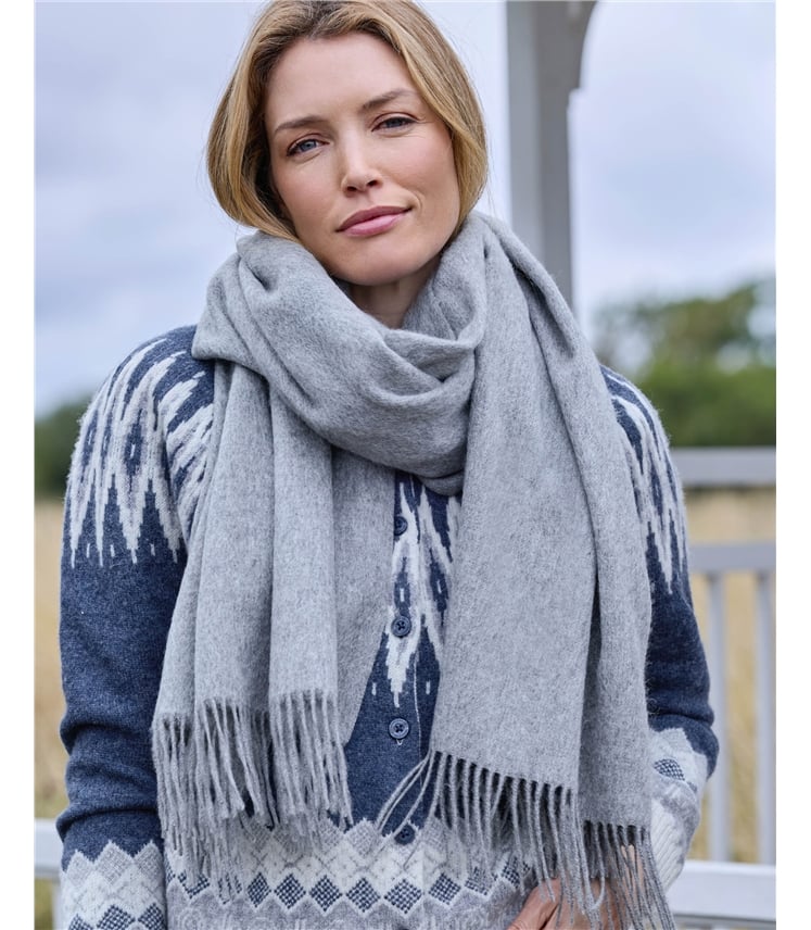 Wide Pure Wool Scarf