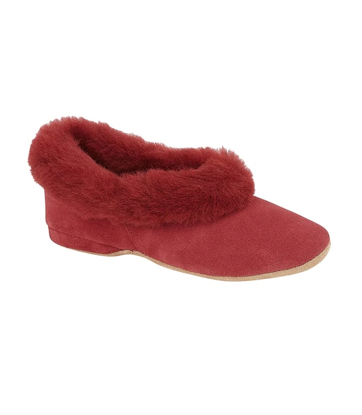 Womens Collar Sheepskin Slippers