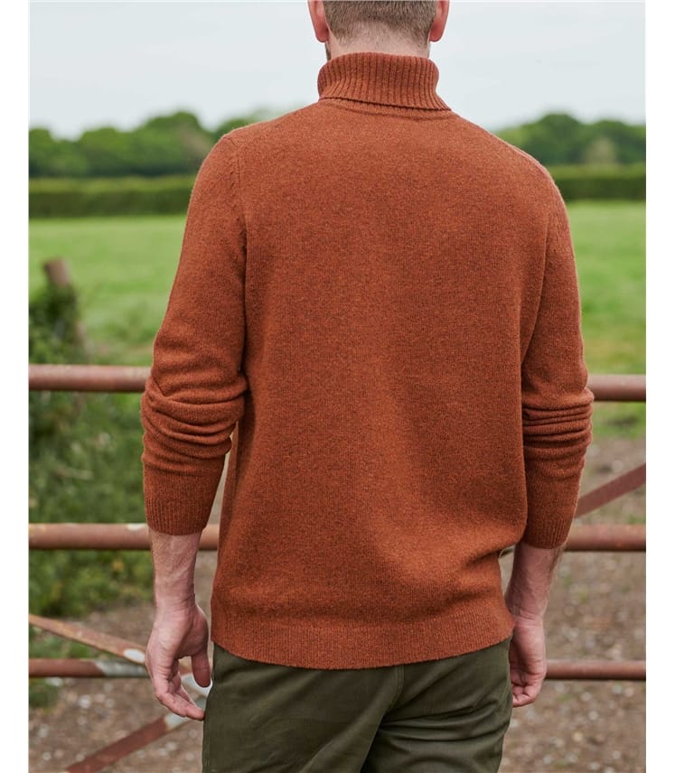 Mens Lambswool Polo Neck Jumper