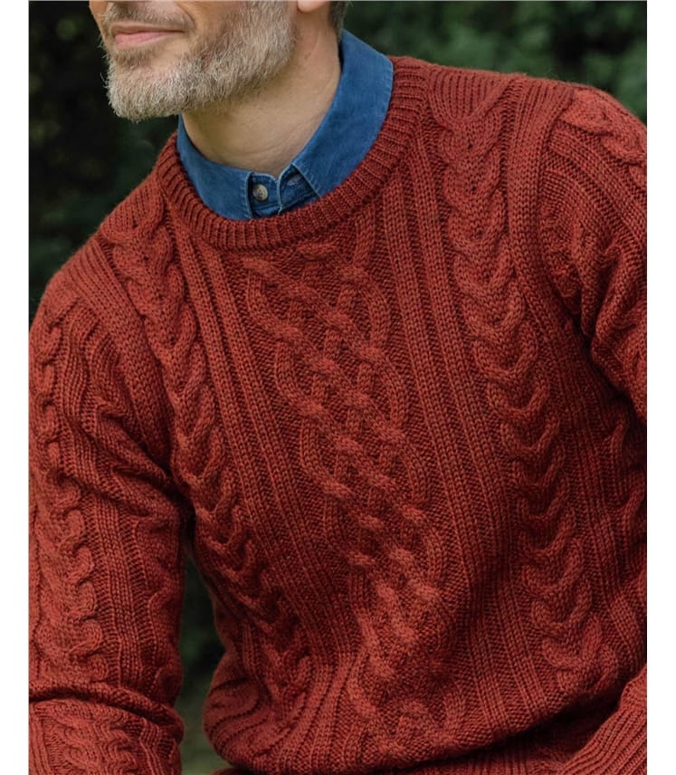 Pullover mit Aranmuster aus reiner Wolle für Herren