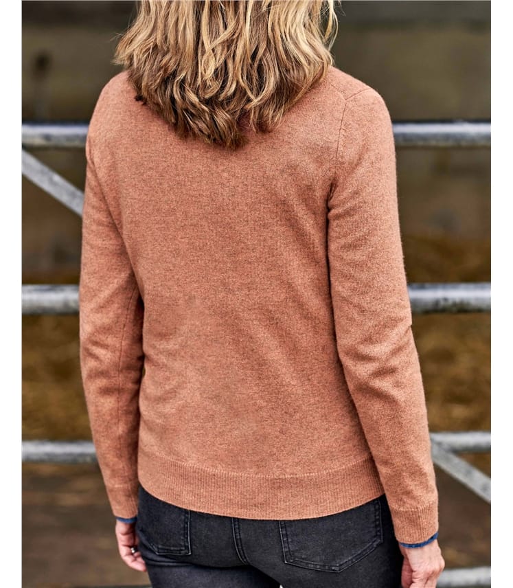 Pullover mit V-Ausschnitt aus Merinowolle und Kaschmir für Damen