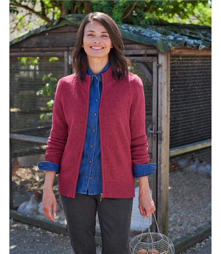 Cardigan ajusté à fermeture éclair - Femme - Laine d’agneau