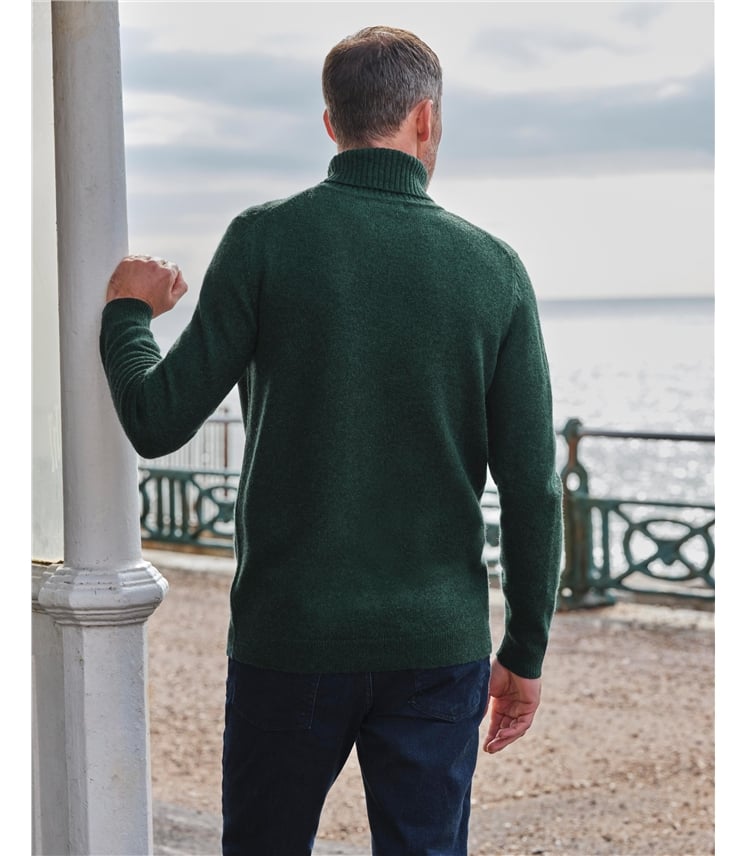 Mens Lambswool Polo Neck Jumper