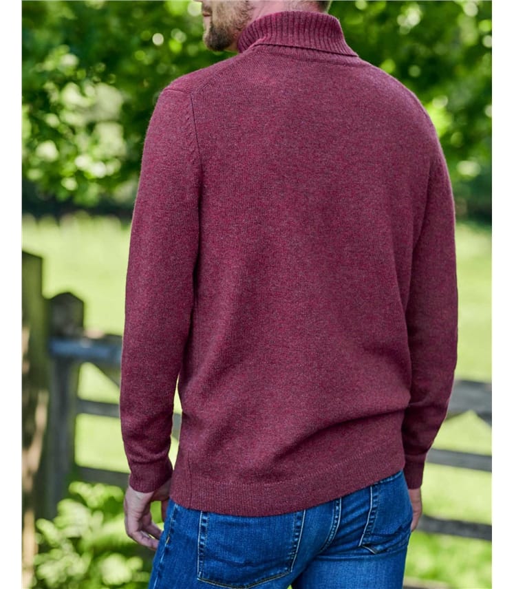 Mens Lambswool Polo Neck Jumper