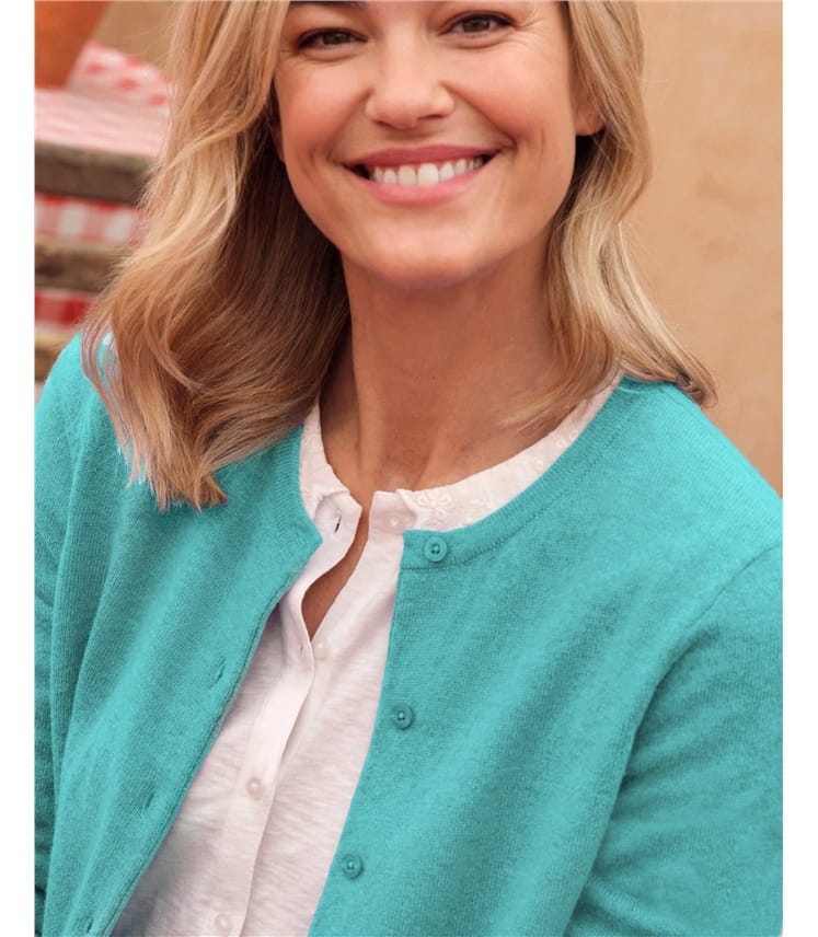 Cashmere Merino Crew Neck Cardigan