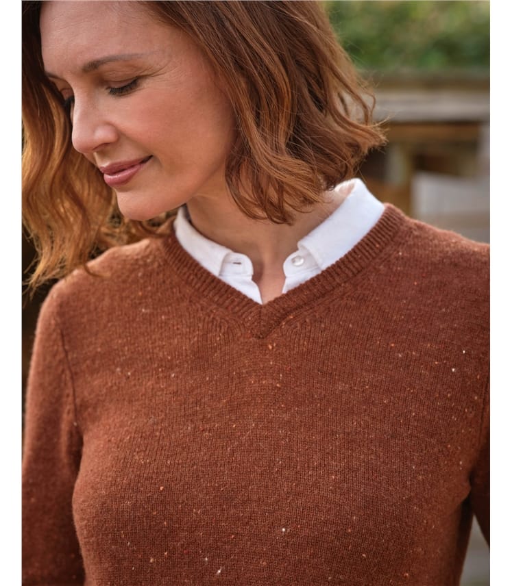 Womens Lambswool V Neck Jumper