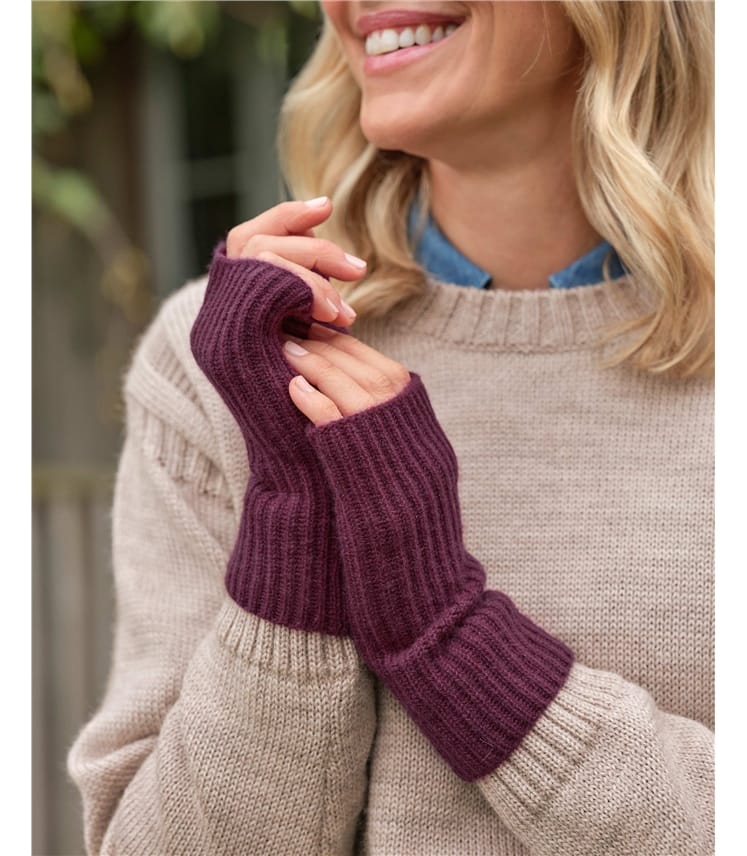 Ribbed Cashmere Wrist Warmers