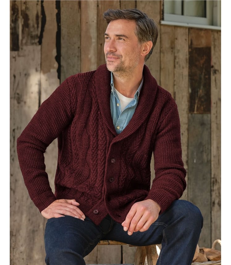 Logan Cable Shawl Collar Cardigan