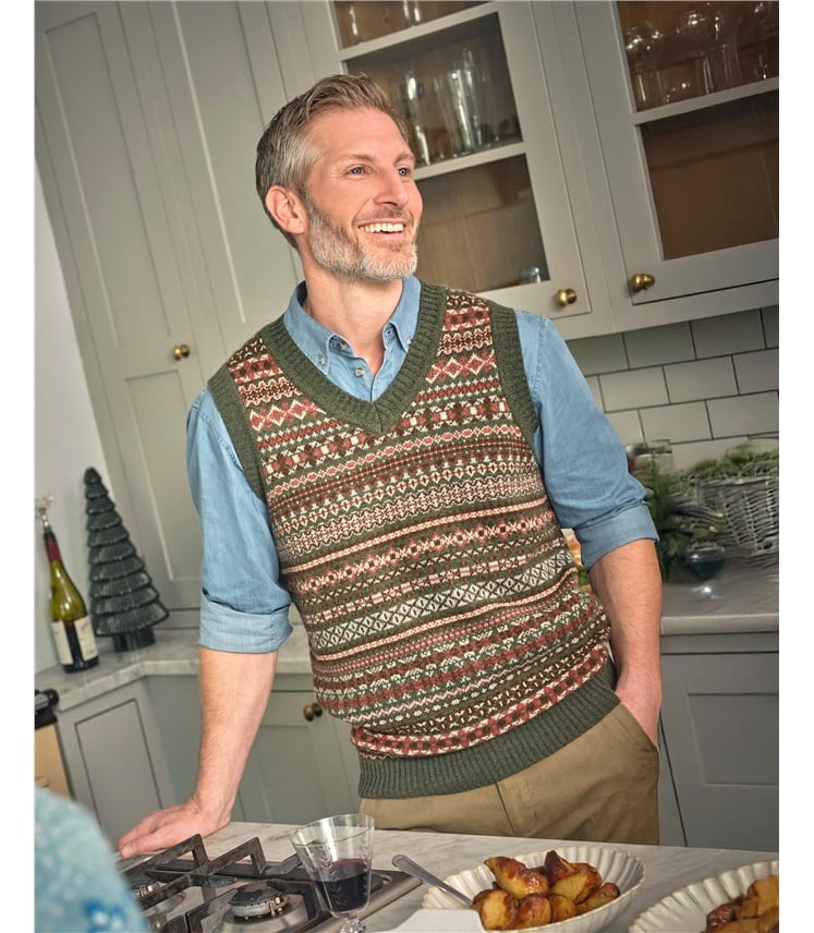 Fair-Isle-Pullunder aus Lammwolle