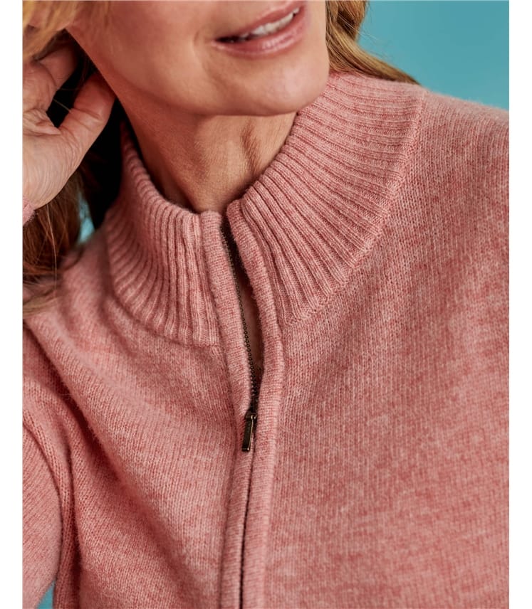 Lambswool Zip Thru Cardigan