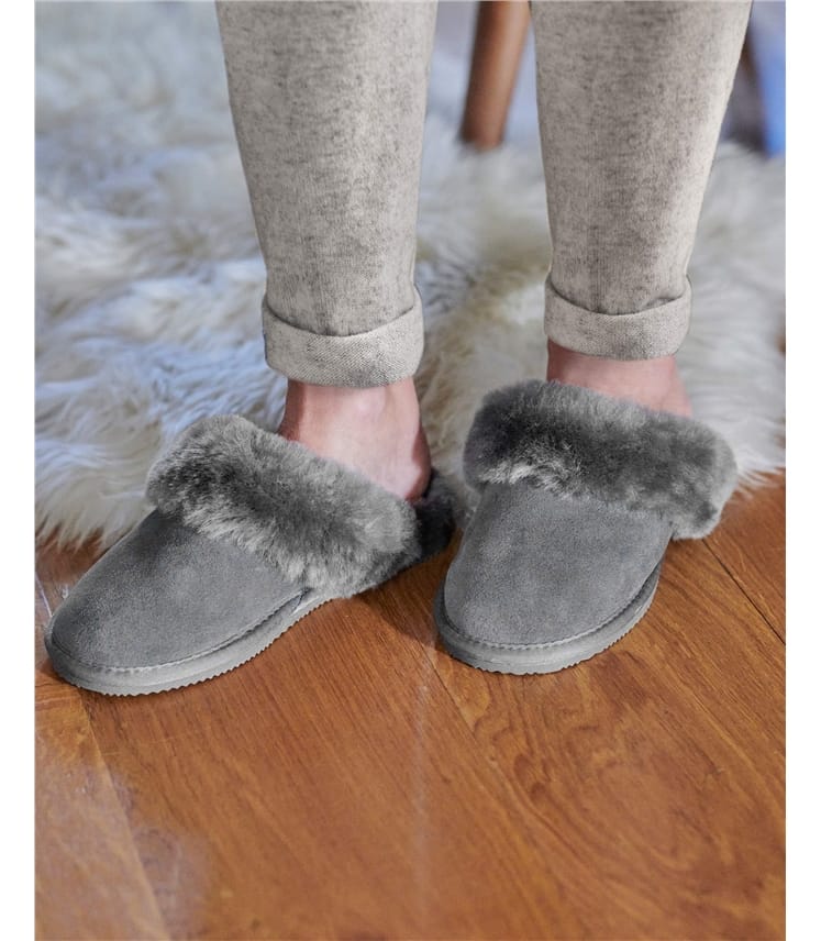 Mi Woollies Pad About Slipper, Light Grey - Slippers