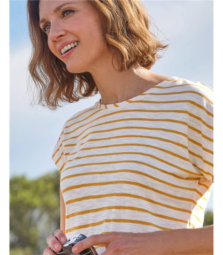 Short Sleeve Boat Neck Top