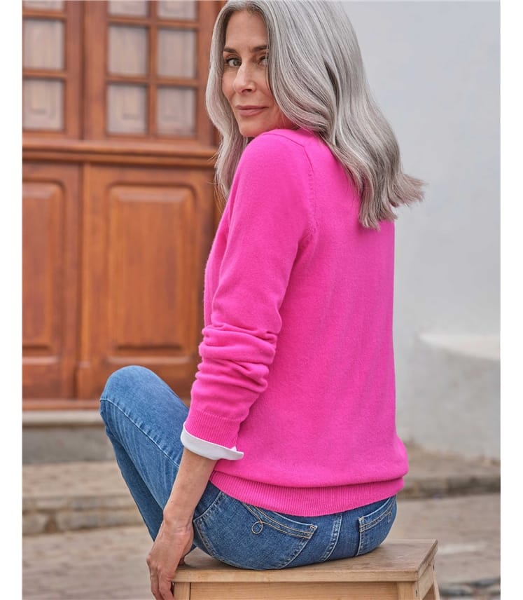 Cashmere & Merino V Neck Knitted Jumper